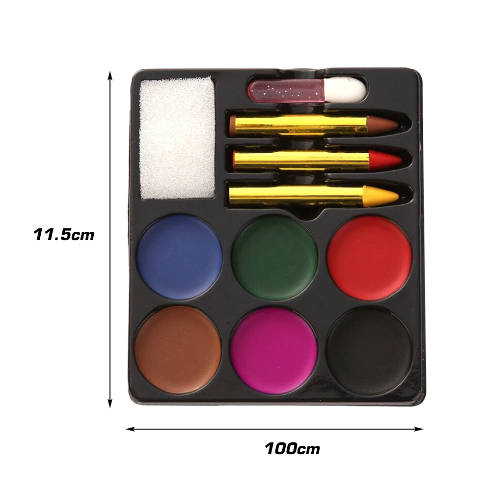 6 цветов Палетка краски для лица масляная краска тела Макияж Хэллоуина вечерние