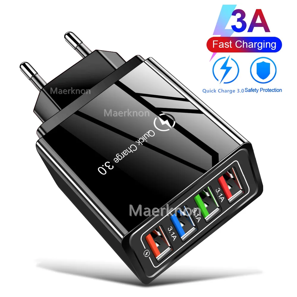 quick charge 3 0 usb charger for iphone 13 12 pro max fast wall charging for samsung xiaomi mi mobile phone chargers adapter free global shipping