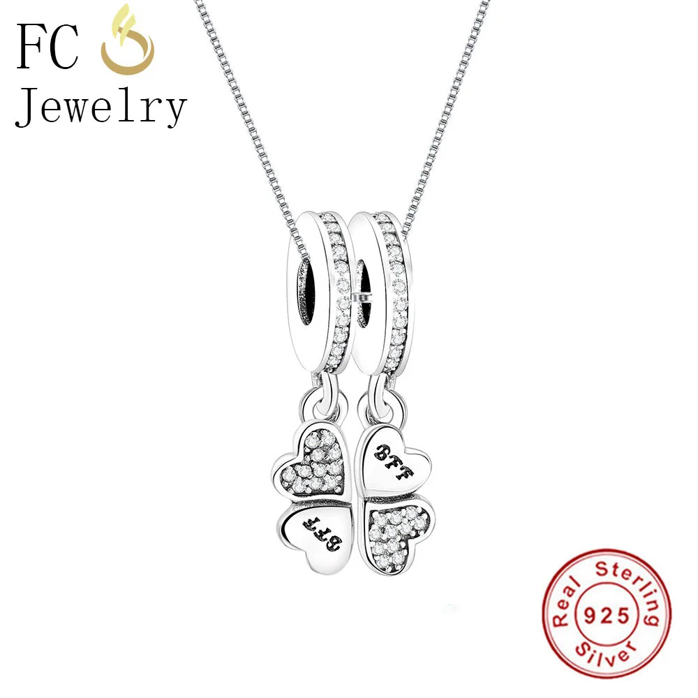 FC ювелирные изделия 925 Стерлинговое Серебро Лето четырехлистное Сердце Клевер