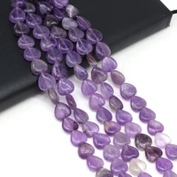 100 natural stone amethysts bead heart shape spacer bead for trendy jewelry making diy necklace bracelet accessories