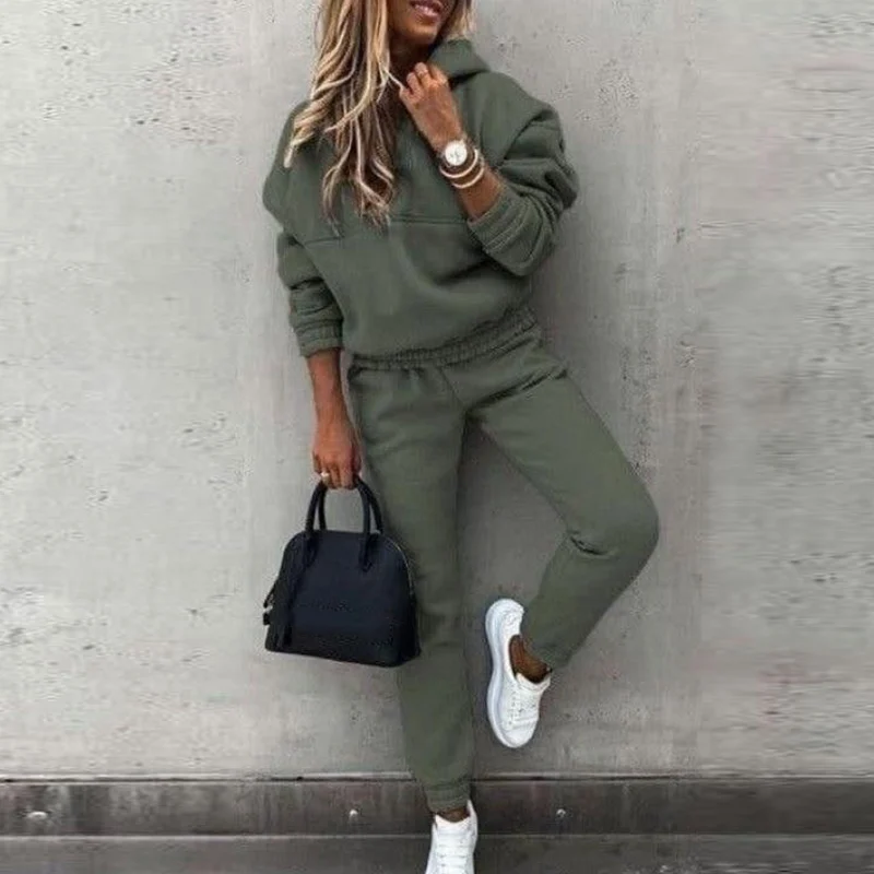 Костюм спортивный женский однотонный с флисовой подкладкой повседневный