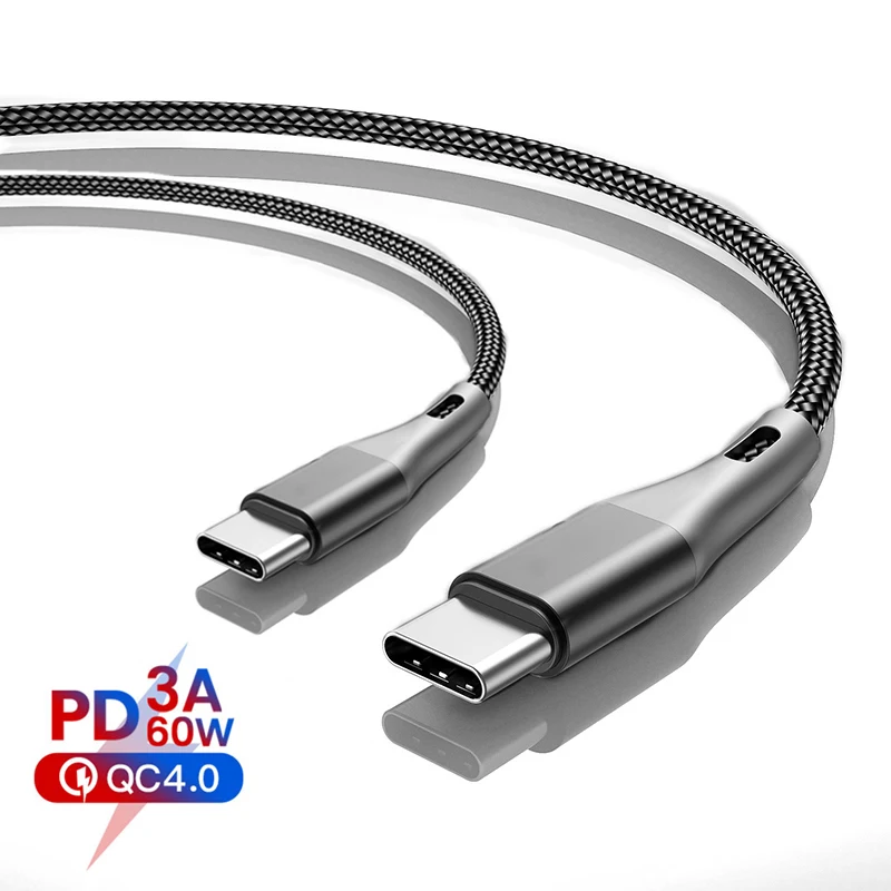 C к нейлоновый плетеный провод USB Type быстрое зарядное устройство 2 м 1 зарядный