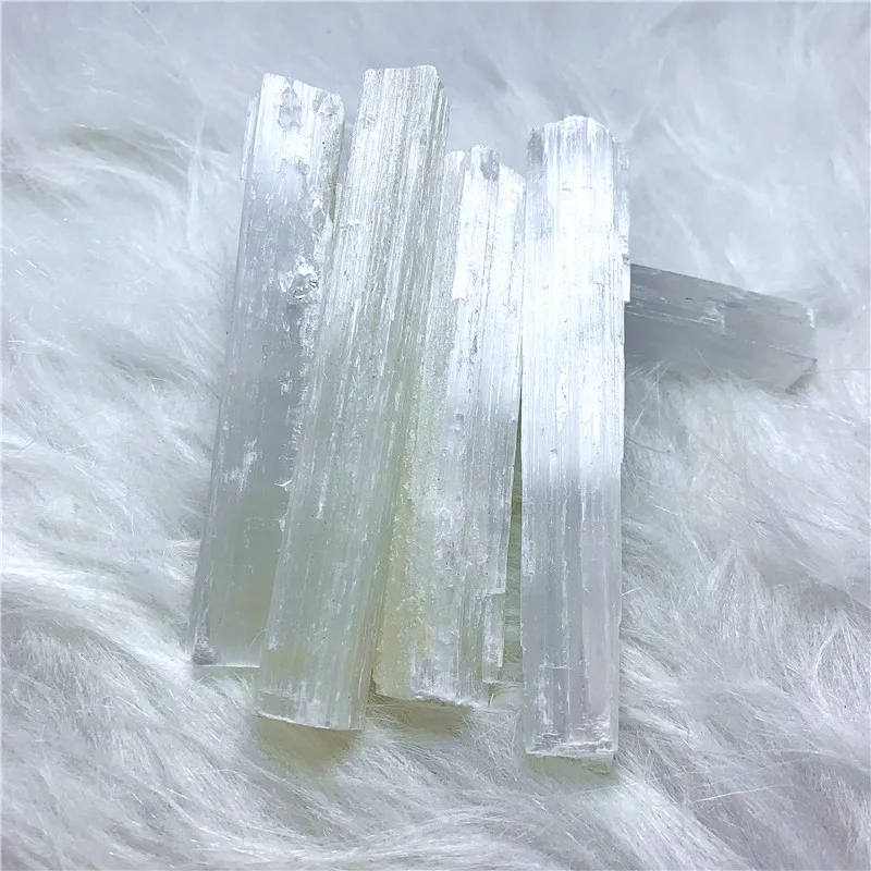 Оптовая цена 8-10 см natrual selenite лечебный Жезл Рейки кристаллы точка для украшения