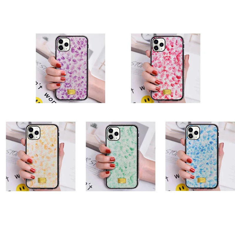

petal Glitter Rhinestone Contrast Gradient Color Case For Samsung Galaxy Note 10 Pro S10 S20 Plus Ultra Diamond Cover Shell
