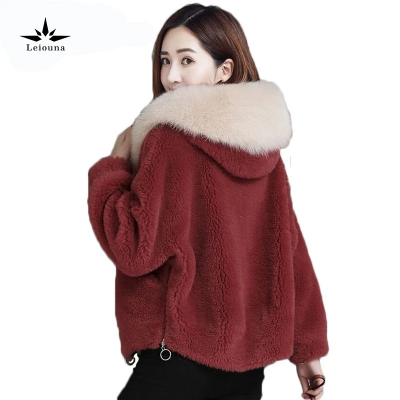 

Leiouna Winter Loose Teddy Bear Casual High Waist Faux Mink Fashion Furs Parka For Women Coats Leather Femme Plus Size