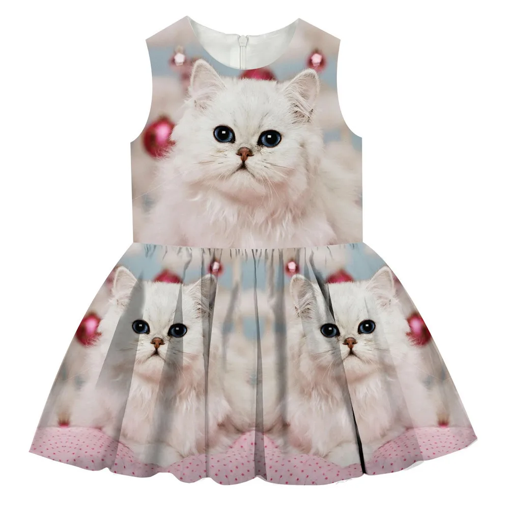 Платья для девочек Новая красивая детская одежда с принтом праздничная