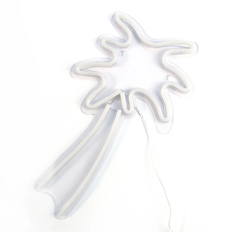 

Led neon acrylic transparent back coconut tree shaped lamp interior decoration