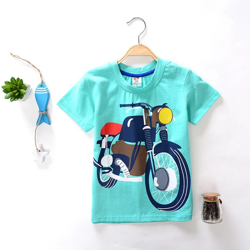 

Summer Cartoon car 2-10Y Boy spider Print Tees Children Clothing Cotton shirt Kids Baby Short Sleeve T-shirts Tops Clothing
