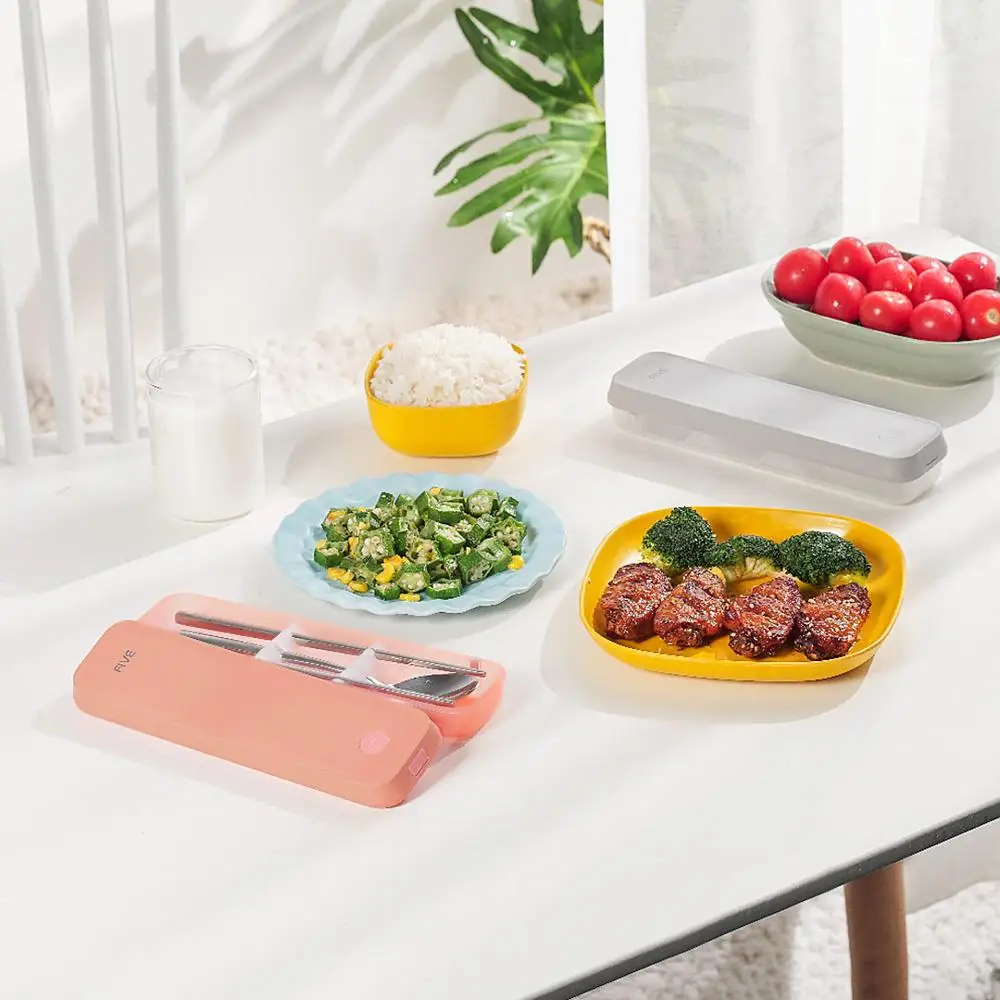 

Youpin FIVE Portable Spoon Chopsticks Box UV Sterilization Food Contact Grade Stainless Steel Spoon Traveling Tableware