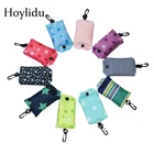 Складные сумки для покупок, Женская многоразовая сумка-тоут, водонепроницаемая Экологически чистая сумка из полиэстера с крючком большой вместимости