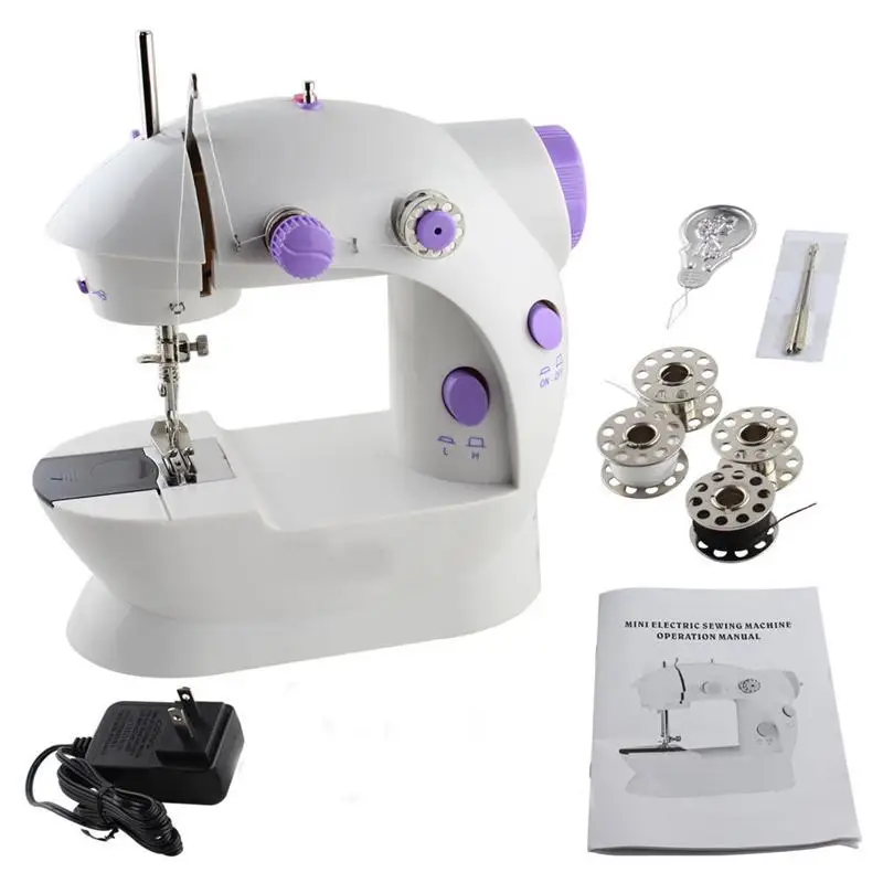 Мини Портативная электрическая швейная машина автоматическая с двойной нитью