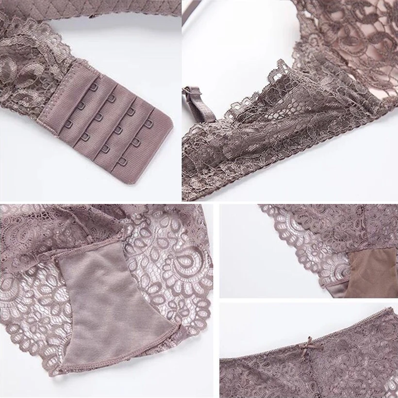 Соблазнительный Женский комплект нижнего белья без косточек кружевное женское