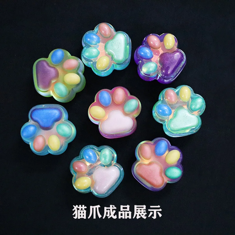 

3D Puffy Cat Paw Resin Silicone Mold Handmade Keychain Pendant Diy Jewelry Accessories Charms Glossy Mould Matt Molds