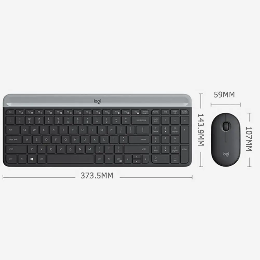 

Logitech MK470 108 Key Keyboard Wireless Simplicity Fashion Frivolous Silent Office Nano Receiver 2.4G 1000DPI Mouse Combos