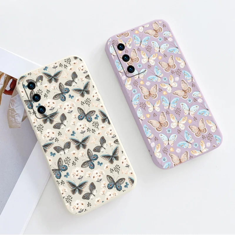 

Colorful Liquid Silicone Case For Samsung Galaxy S21 S20 FE S10 Note 20 10 Ultra Plus A72 A52 A42 A32 Soft Phone Back Cover