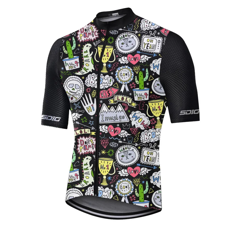 Высококачественная Черная велосипедная майка SDIG с коротким рукавом