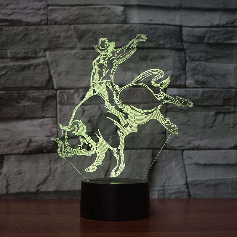 Клоун ковбой цветной светильник 3d Визуальный светодиодный ночник s для детей