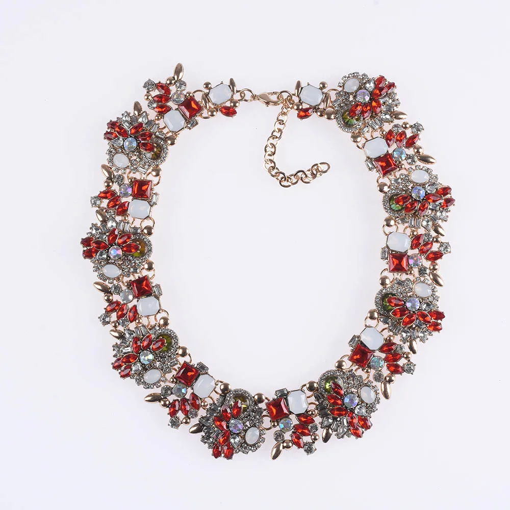 Модные ожерелья-Чокеры Стразы с кристаллами для женщин ожерелье большим