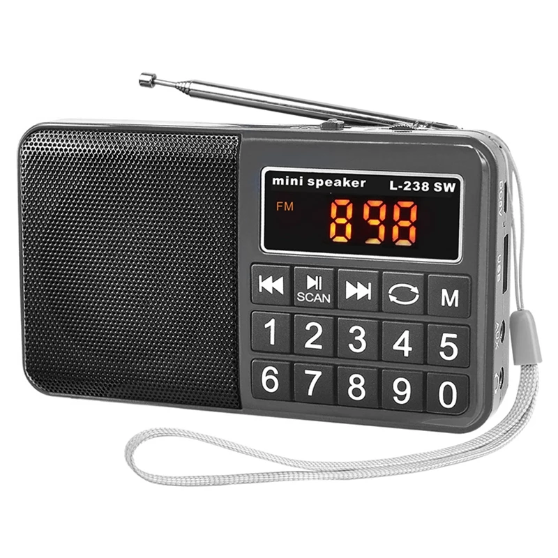L 238SW Мини Портативный цифровой многодиапазонный Fm Am радио Mw и Sw приемник