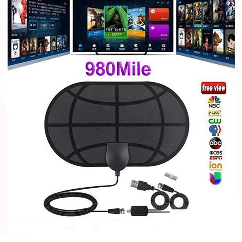 

980 Mile Range Antenna 4K Digital HDTV Indoor TV Antennas HD TV Radius Surf