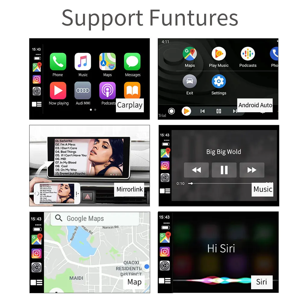 Автомобильный адаптер VEHEMO Carplay для Android комплект подключения к Apple навигации MP5