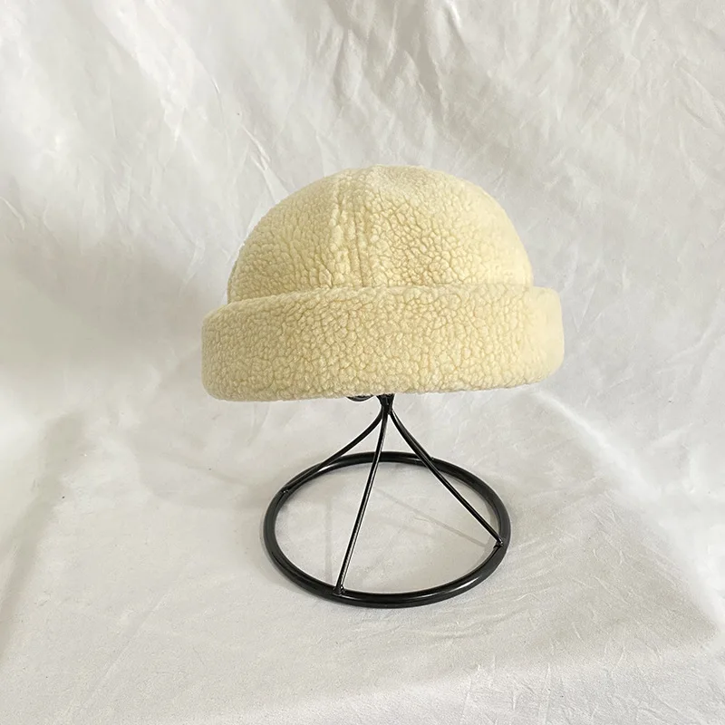 Осенне-зимняя теплая шапка бини унисекс из мягкого хлопка и берберского флиса с