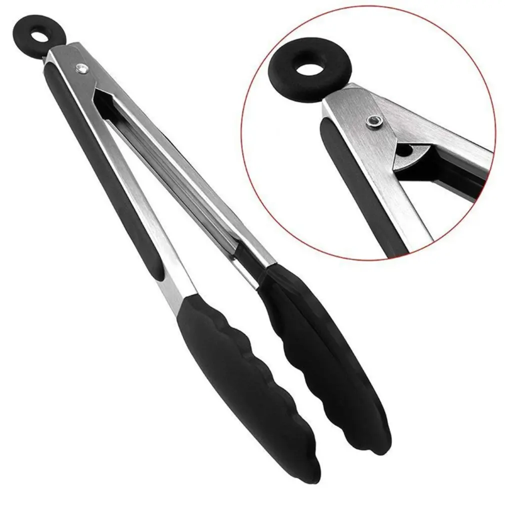 

7/9/12 Inch BBQ Grilling Tong Salad Serving Food Tong Stainless Steel Metal Kitchen Tongs Barbecue Cooking Kitchen Tools