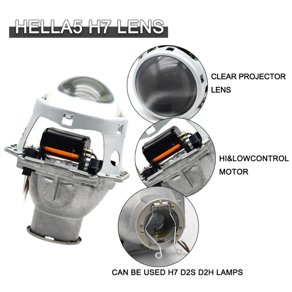 3 0 дюйма цельнометаллический H7 Hella 3R D2S D2H LED HID галогенные Биксеноновые линзы
