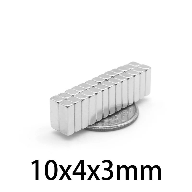 

Магнит редкоземельный Мощный N35, 20 ~ 500 шт., 10x4x3 мм, блок магнитов 10x4x3 мм, постоянный Неодимовый магнитный лист 10*4*3