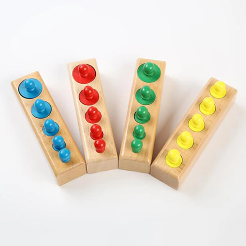 

Головоломка Монтессори с цилиндрическими гнездами, деревянные игрушки для дошкольного и дошкольного развития