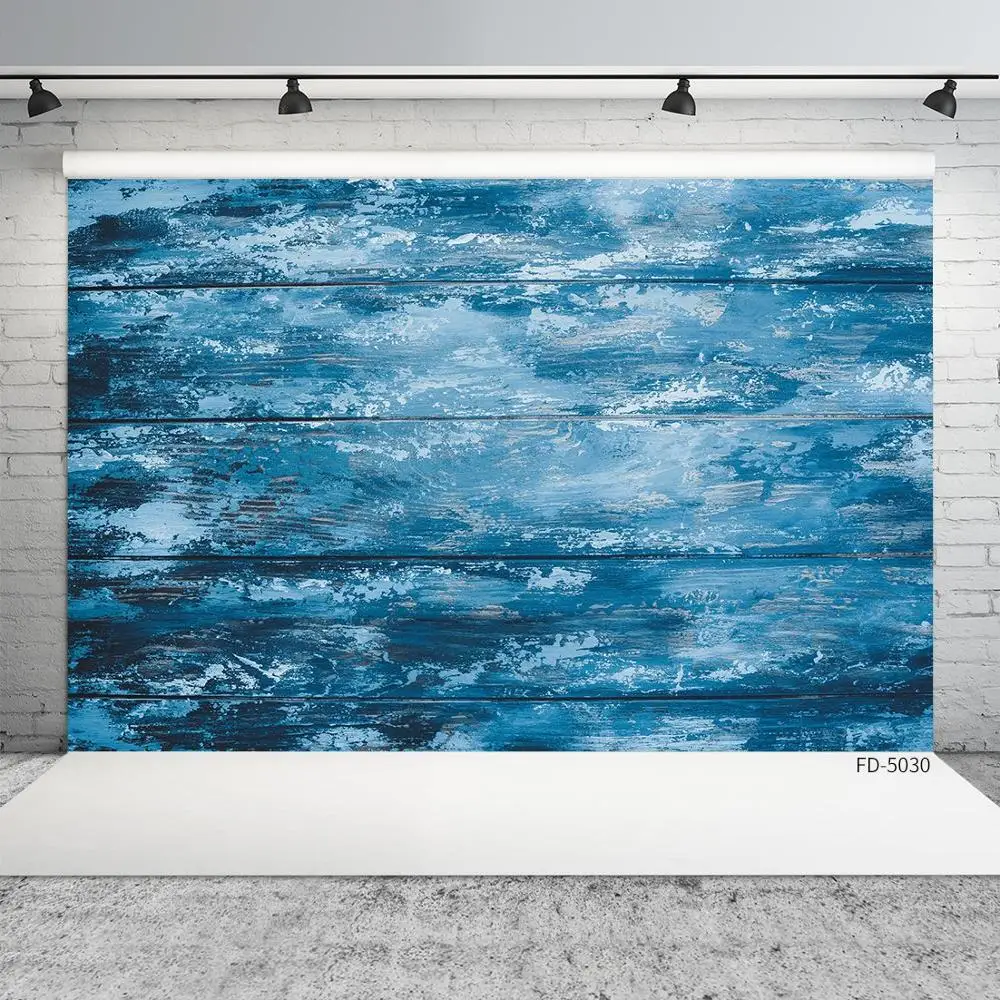 

Виниловый фон для фотосъемки с изображением старого пилинга, голубого деревянного пола, портретной еды, игрушки для домашних животных, Фото...