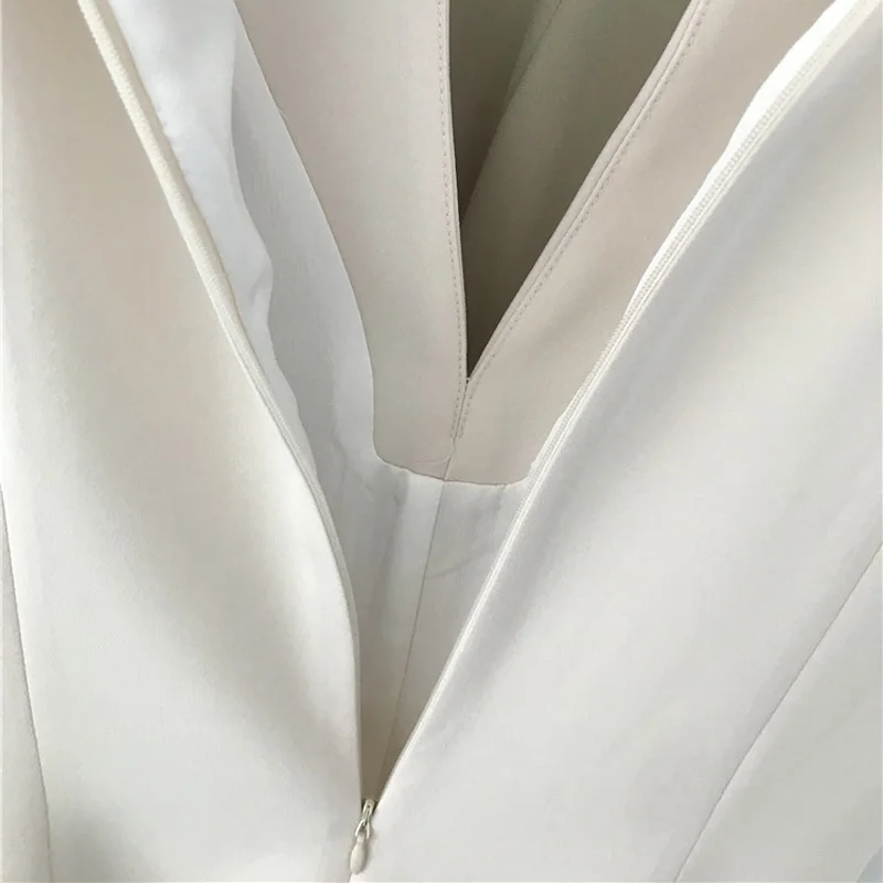 

AULELEI 2021 Summer New Temperament Solid Color Straight Sleeveless Zipper V-neck Mini Short Fashion OL Acetate Dress