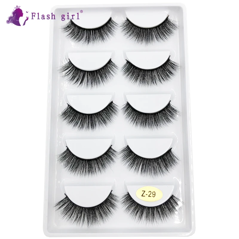 

Флэш-память для девочек Горячая Распродажа флеш-девушка серии Z Z29, партия из 5 пар тонкая ручная работа 3D норковые накладные EyelashesC