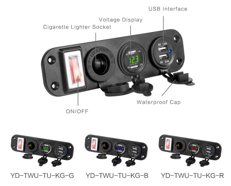 12 В usb зарядное устройство Лодка 12 В USB Автомобильное зарядное устройство 12 в панель Быстрый телефон usb Автомобильное зарядное устройство с вкл/выкл 5 в 4.2A разъем прикуривателя автомобиля