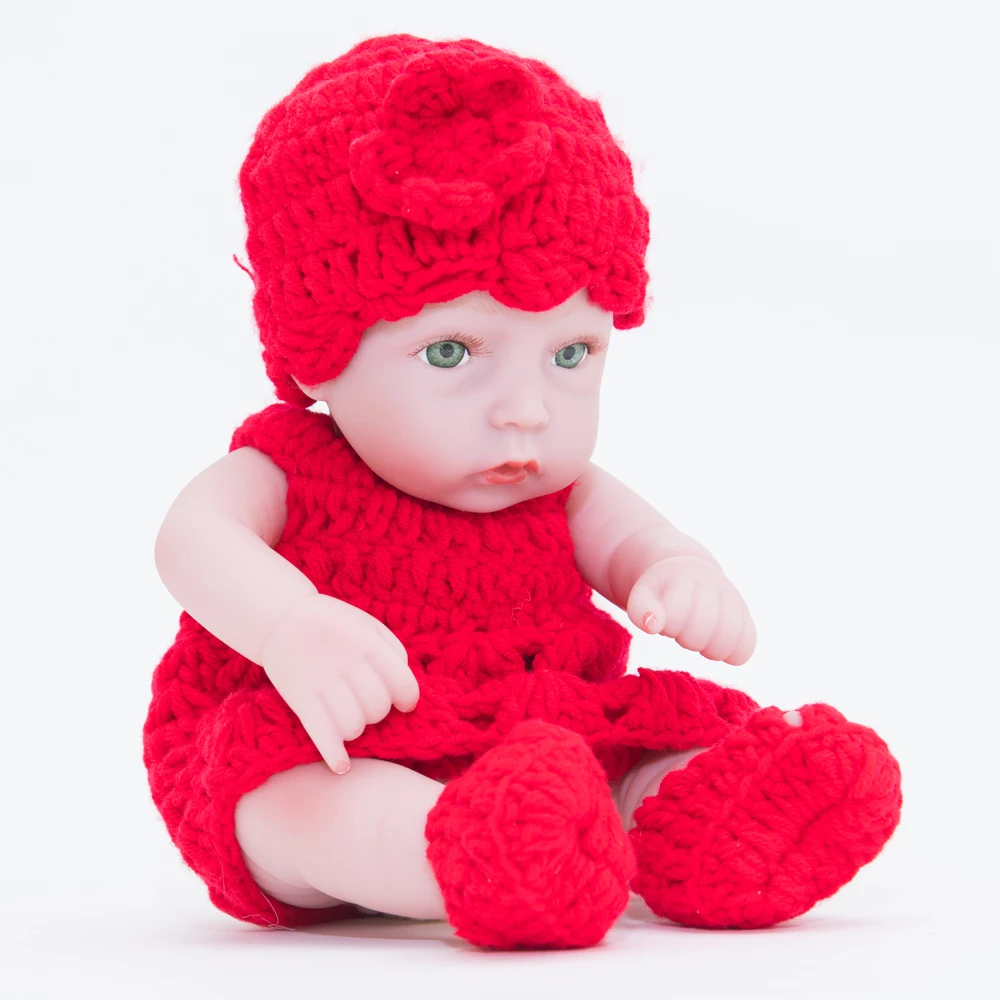 25 см милый новорожденный мини Bebe Reborn Baby Doll полный силиконовый винил реалистичный