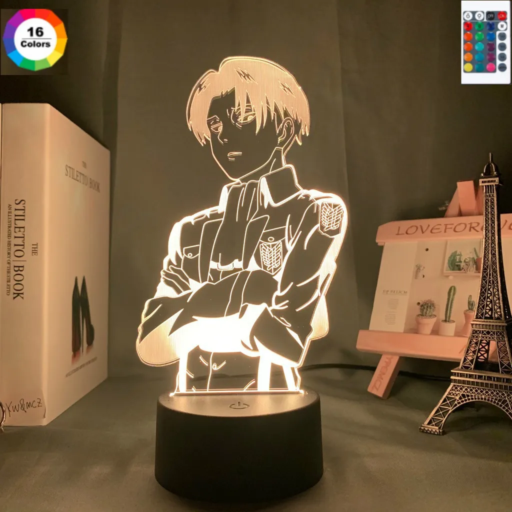 

Attack on Titan Acrylic Table LED Lamp Anime for Home Room Light Kid Gift Manga Among Us Haikyuu Night Lights Sailor Moon