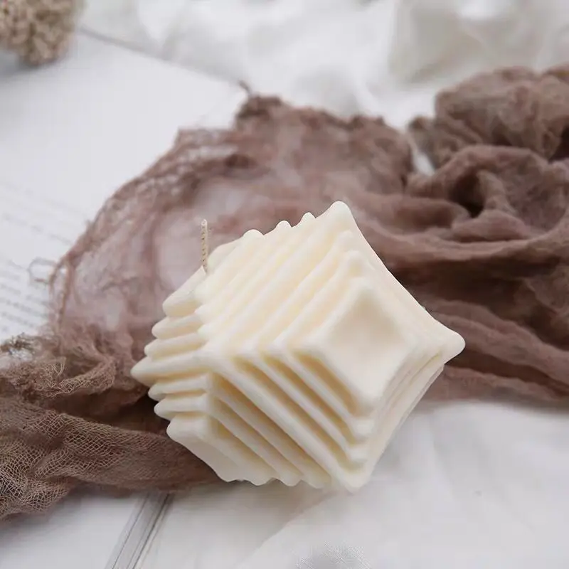 

Geometric Space Design Candle Mold Korean Style Handmade Scented Candle Making Silicone Molds Home Decor Soap Mold