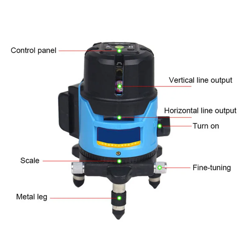 Rechargeable Laser Level Rotate 360 degree Automatic Leveling Measurement Instrument 2/3/5 Lines Cross Line Floor Wall Tool | Инструменты