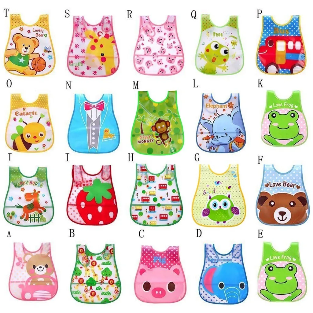 Adjustable Baby Bibs EVA Waterproof Lunch Feeding Bibs Baby Cartoon Feeding Cloth Children Baby Apron Babador Bandana Saliva