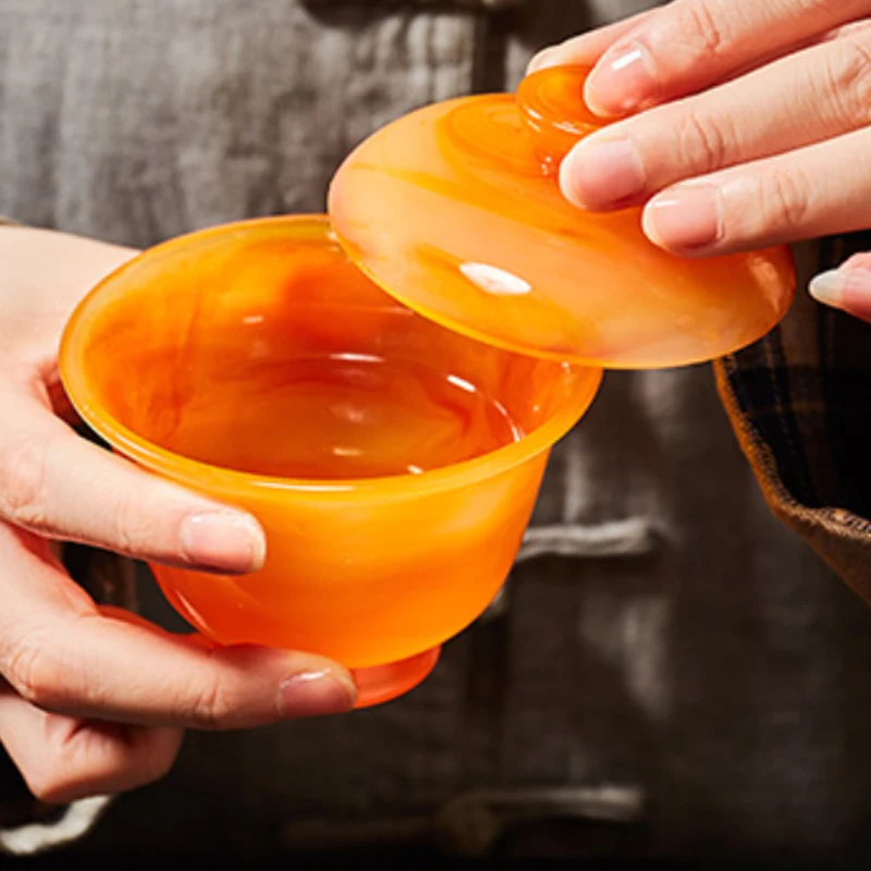 5 унций Агат нефритовый фарфор Gaiwan Tureen с крышкой китайский чайный набор кунг фу