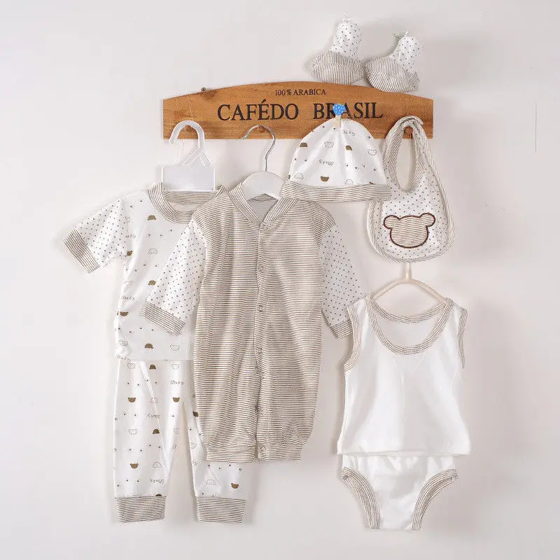 Conjunto de camiseta y pantalones para reci&eacute;n nacidos, conjunto de ropa de 0 a 3M, 8 unidades-3