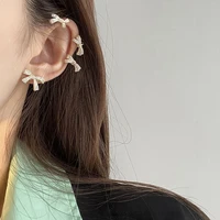 niche bowknot earrings korean fashion personality temperament simple no pierced ear clip earrings high sense