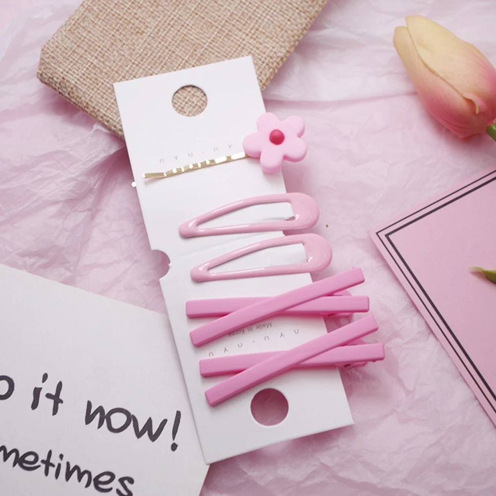 Заколка для волос ярких цветов Геометрическая 5 шт./компл. шпильки с цветком