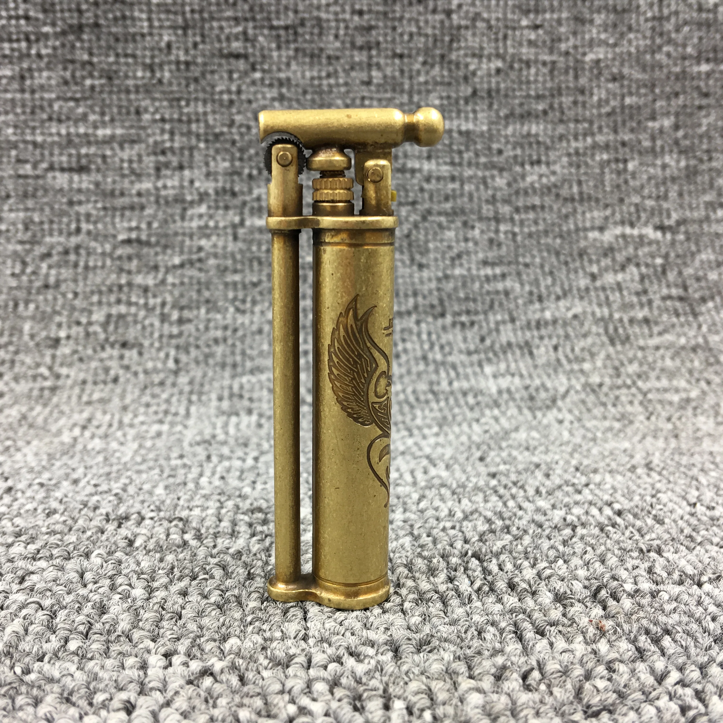 JIFENG тонкая латунная зажигалка с шлифовальным колесом и надувным драконом