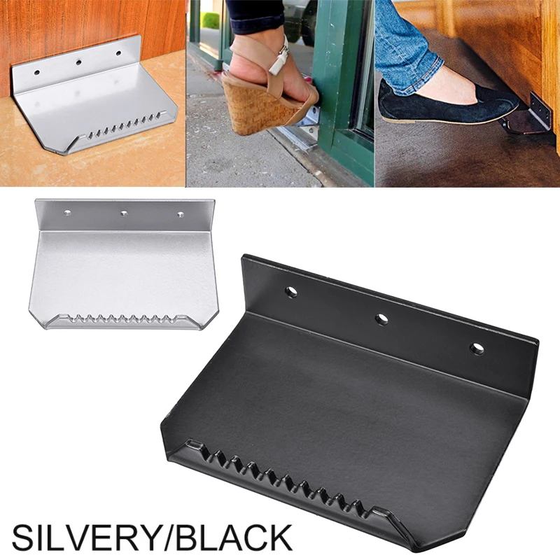 

Hardware Accessories Foot Door Opener Silver / Black Safety Touchless Hands Free Door Opener Handle Bracket Thick Metal