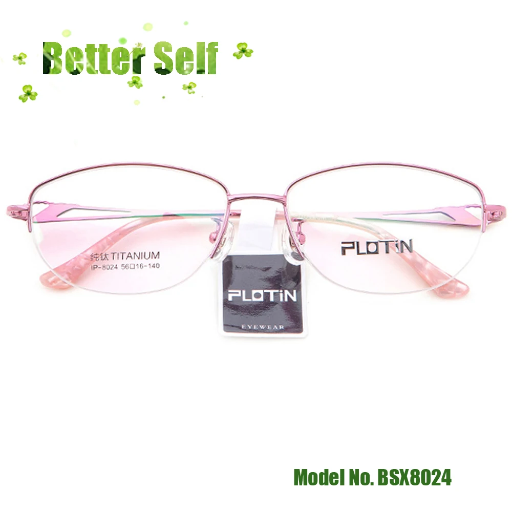 Очки из чистого титана BSX8024 Женская оптическая оправа ультра светильник полуочки