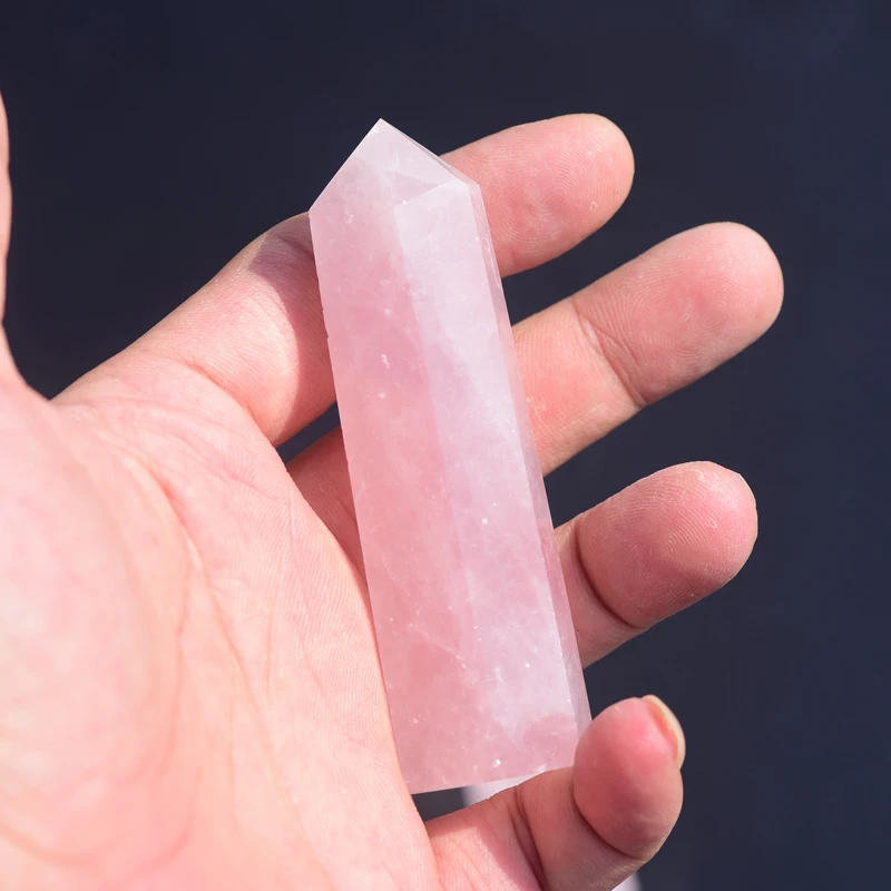1 шт. натуральный розовый Кварцевый Кристалл Рейки драгоценного камня кварца
