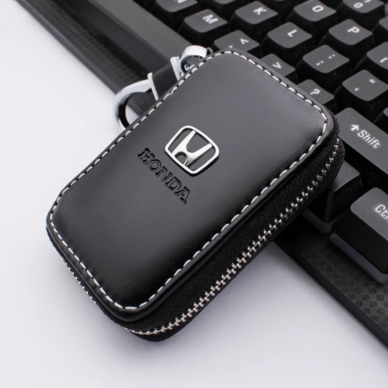 

Leather Car Keychain Case Key Purse for Honda Civic 8th Gen G10 G9 2008 4d Crv 4 3 Rd1 Accord 7 8 Fit Insight Freed Accessories