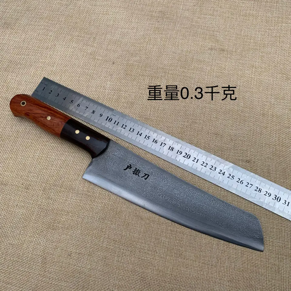 

8''inch Damascus Steel Kiritsuke Knife Japanese handcrafted Knives natural Rosewood Handle Wooden gift BOX