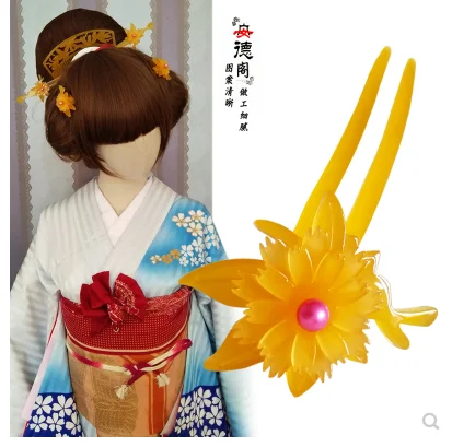 Заколка для волос Geisha косплея Шпилька в стиле ретро с защитой от ветра украшение